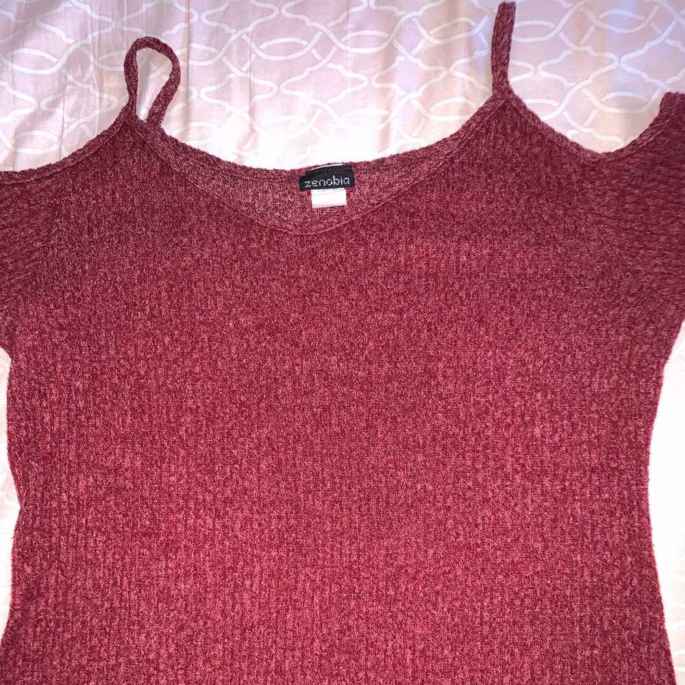 Cute warm off the shoulder top